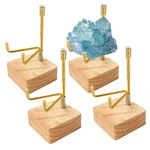 4 Pcs Rock Display Stand With Wooden Base Adjustable Metal Arm ... New. Price: $21.52.