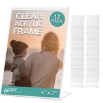 Pbf 5X7 Acrylic Sign Holder 12-PACK Vertical Stand Up Slanted Display Frame New. Price: $31.41.