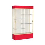 Spirit 48"W X 80"H 16"D Lighted Floor Case, Plaque Back, Champagne... New. Price: $3841.03.