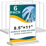 Arrobust Acrylic Sign Holder Clear Vertical 6 Pack 8.5X11'', New. Price: $34.99.