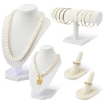 5 Pcs Velvet Jewelry Display Set Necklace Bust Holder Bar Bracelet Ring Stand New. Price: $36.90.