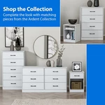 New Mainstays Ardent 6 Drawer Dresser, 53.75" Wide, White. Price: $218.88.