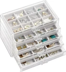 Earring Holder Organizer Jewelry Box With 5 Drawers, Acrylic Clear Case New. Price: $45.99.