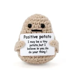 Mini Funny Knitted Wool Potato Toy With Positive Card - Creative Cute Crochet New. Price: $8.46.