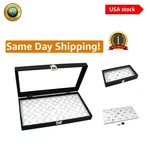 Secure White Glass Jewelry Display Box - 50 Removable Gem Jars Included New. Price: $57.59.