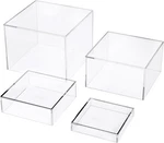 Set Of 4 Crystal Clear Acrylic Boxes Cube Display Buffet Nesting Risers With ... New. Price: $62.12.