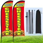 Buryeah 2 Sets Fresh Cheesesteak Feather Flag Pole Kit Banner For Business Ad... New. Price: $64.79.