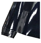 Holographic Laser Flash Crystal Black Pu Faux Leather Fabric, 12''X53" Roll New. Price: $12.00.
