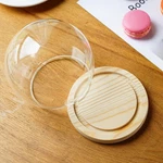 Zeershee 4.7" Globe Cloche Glass Dome With Wooden Base, Round Display D... New. Price: $21.33.