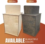 Torched Wooden Rotating Display Peg Board Stands For Vendor , Jewelry New. Price: $44.99.