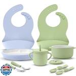 Teenyyou 9 Pcs Porcelain Kids Plates And Bowls Feeding Set With Suction, Cera New. Price: $45.99.