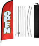 8FT Open Signs, Flag For Business, Feather Large Signage, Red New. Price: $35.94.