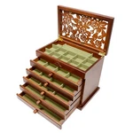 Kendal 6 Layer Wooden Jewelry Box Holder Organizer W/ Rose Leaf Pattern New. Price: $45.99.
