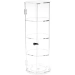 Plymor Acrylic Hexagonal Locking Case, Rotating Base 3 Shelves 24"HX9.5"WX8.25"D New. Price: $308.64.