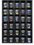 Tasse Verre 30 Shot Glass Shelf Display Case (2-PACK) Large Wooden Collecti... New. Price: $73.73.