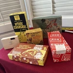 Vtg Advertising Display Boxes Christmas Artist Coffee Etc. 6 Cardboard Boxed Used. Price: $20.00.