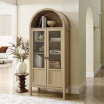 Tessa Arched Storage Display Cabinet Oak New. Price: $462.44.