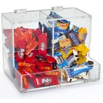Acrylic 2 Section Flip Top Bin - Retail Store Candy Dispenser Compartment New. Price: $31.95.