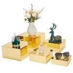 5 Pcs Acrylic Gold Risers Display Stands, Mirrored Food For Buffet Tab... New. Price: $100.69.