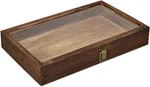 Natural Wood Tempered Glass Jewelry Display Case With Metal Clasp, Brown New. Price: $40.99.