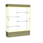 Reliant 60"W X 80"H 16"D Lighted Floor Case, White Back, Champagne... New. Price: $4763.81.