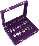 Velvet Glass Jewelry Box Earring Organizer Display Storage Tray Purple New. Price: $21.99.
