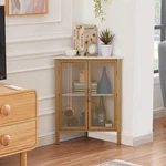 Vecelo Corner Cabinet/table 3-TIER Display Shelves Protection Door Metal Frame New. Price: $79.48.