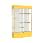 Spirit 48"W X 80"H 16"D Lighted Floor Case, Plaque Back, Champagne... New. Price: $3841.03.