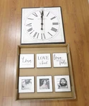 Firstime Clock 7PC Wall Gallery Set Decor 3 Love Plaques, Picture Frames Nib Open. Price: $9.95.