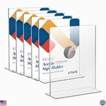 Relx 8.5X11 Acrylic Sign Holder 6 Pack Clear Double-sided Frame For Store Use New. Price: $54.23.