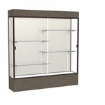 Reliant 72"W X 80"H 16"D Lighted Floor Case, Plaque Back, Dk. Bronze... New. Price: $4457.87.