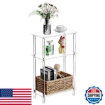 Bkemiy Clear Acrylic 3-TIER Narrow Side Table, 15.7"L X 7.87"W 24.6"H New. Price: $72.89.