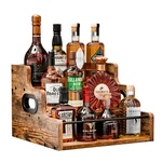 Klm Liquor Bottle Display Shelf, Coffee Syrup Rack Organizer, 3 Step Brown New. Price: $37.35.
