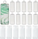 Sunnyclue 1 Box 80PCS Pendant Rectangle Stainless Steel Cabochon Settings New. Price: $13.76.