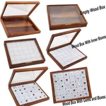 Wooden Gemstone Display Storage Acrylic Lid Empty/with Boxes/ New. Price: $36.99.