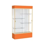 Spirit 48"W X 80"H 16"D Lighted Floor Case, White Back, Champagne Finish... New. Price: $3712.91.