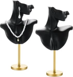 2 Pieces Jewelry Necklace Mannequin Display 13.19 X 7.87 3.54 Inches, Black New. Price: $44.41.