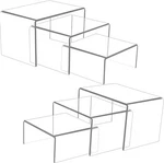 Ouskr 6 Pcs Acrylic Display Risers, Clear Stands For Shelf, Dessert, Cupcake, New. Price: $16.99.