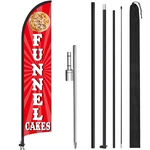 12 X 2.5 Ft Funnel Cakes Windless Swooper Feather Banner With 15 Flag... New. Price: $69.16.