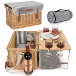 Wicker Picnic Basket For 4, Person Kit, Willow Hamper Service Gift S... New. Price: $156.99.