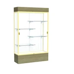 Reliant 48"W X 80"H 16"D Lighted Floor Case, White Back, Champagne... New. Price: $3841.03.