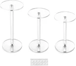 Qwork Round Acrylic Display Stand, Premium Clear Riser Stands, Set Of 3 New. Price: $13.66.