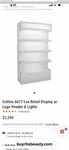 Collins 6677 Lox Retail Display Case Logo Header Lights Glass Shelves Storage Used. Price: $300.00.