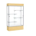 Reliant 48"W X 80"H 16"D Lighted Floor Case, White Back, Satin Finish, ... New. Price: $3841.03.