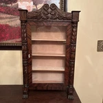 Antique American Empire Mahogany Hanging Counter Display Curio Cabinet Vitrine Used. Price: $799.00.