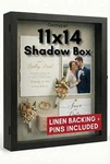 11X14 Black Shadow Box Frame - 1.57" Deep Wooden Display Case For Wedding Mem... New. Price: $41.92.