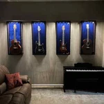 Guitar Display Case Cherry & Blue Cabinet Led Light Gibson Fender Taylor Martin New. Price: $408.74.