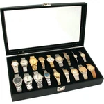 18PC Black Watch Travel Tray Showcase Display Unit W/glass Top New. Price: $56.37.