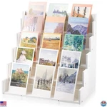 5-TIER White Bamboo & Acrylic Greeting Card Display Stand Trading Holder New. Price: $52.93.