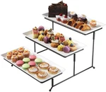 Gibson Elite Gracious Dining 3-TIER Serving Display Stand, Rectangular White Por New. Price: $38.99.